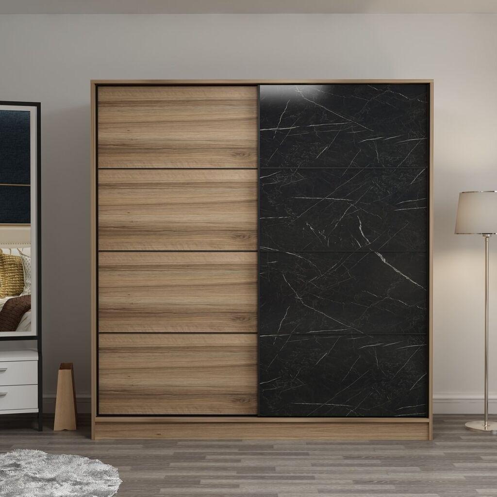 Гардеробер Hanah Home Kale-7169, 220x210x60 см, даб-црн