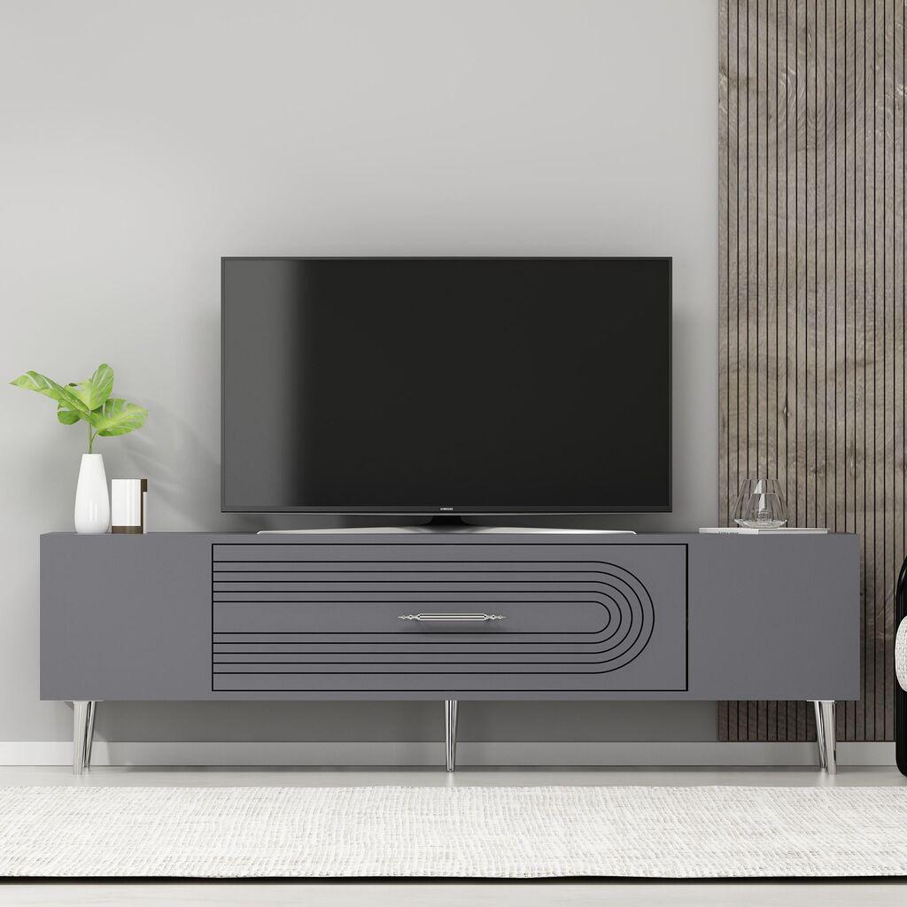 Комода Hanah Home TV Dekol3, 150x48,2x29,6 см, антрацит-златна боја