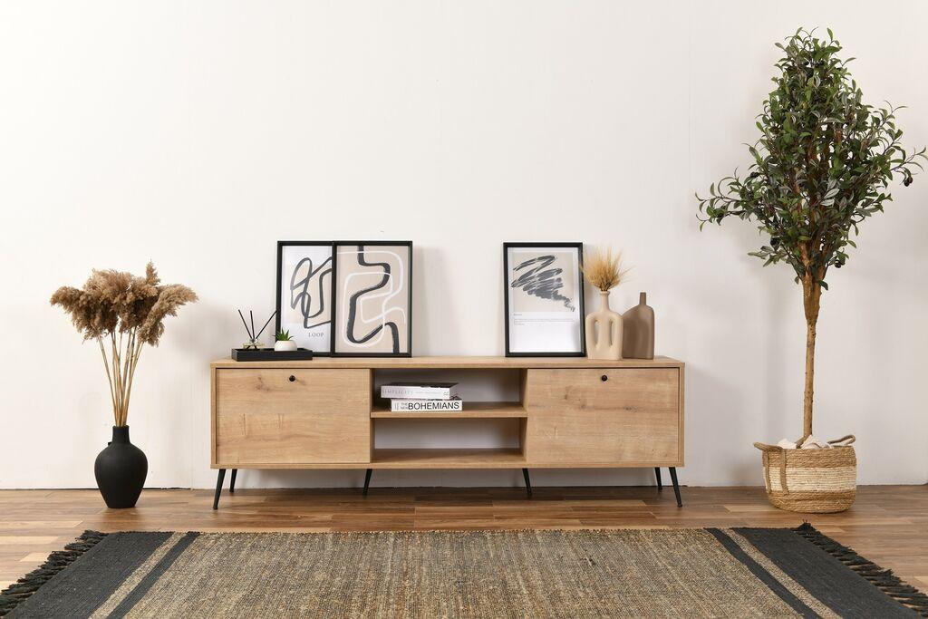 Комода за ТВ Hanah Home Calvin, 55x180x41 см, даб