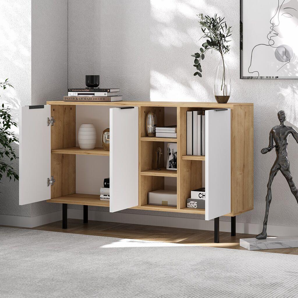 Конзола Hanah Home Vienna, 120x75x29,6 см, бел даб