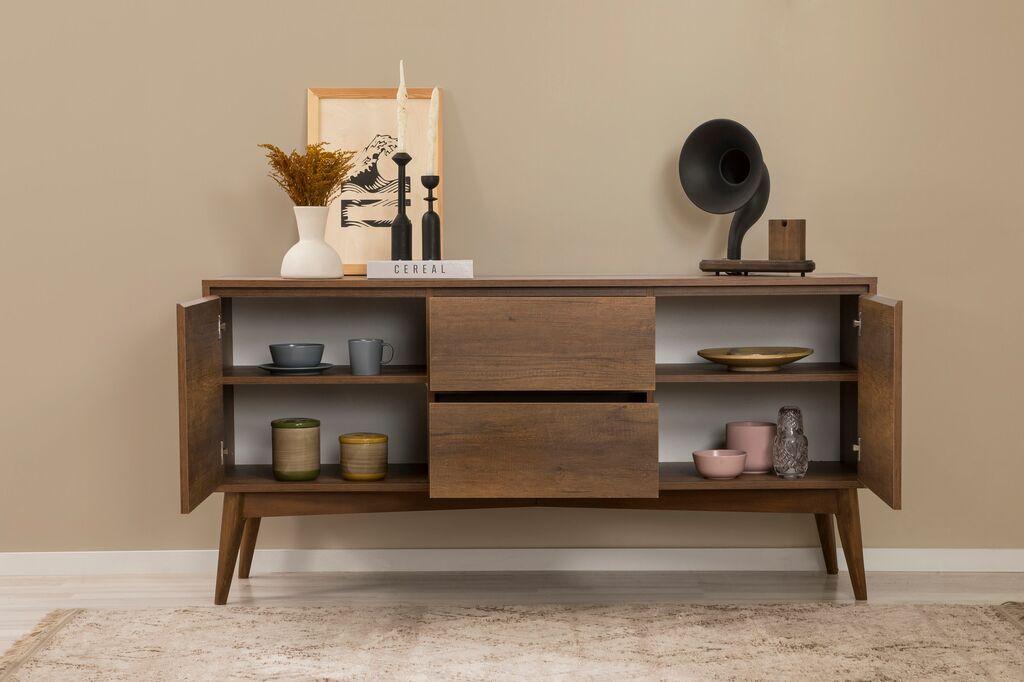 Конзола за вино Hanah Home, 170x82,5x45 см, кафеава