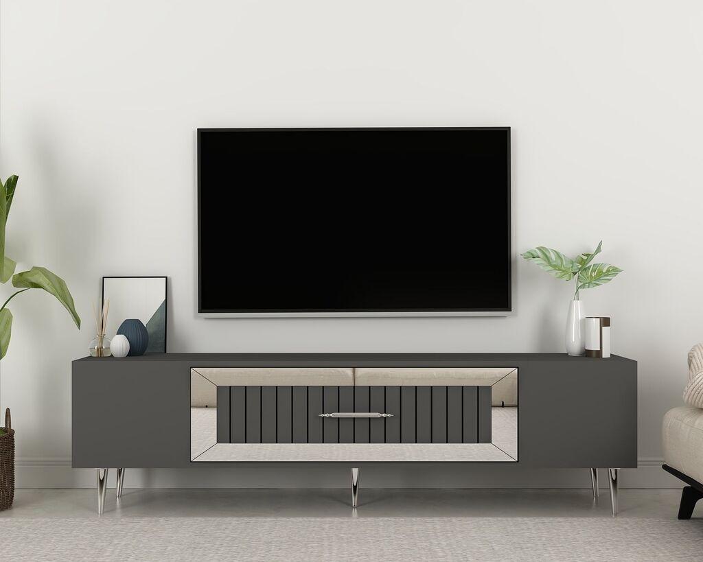 Комода за телевизор Hanah Home Dekolp3, 150x48,2x29,6 см, антрацит-златна