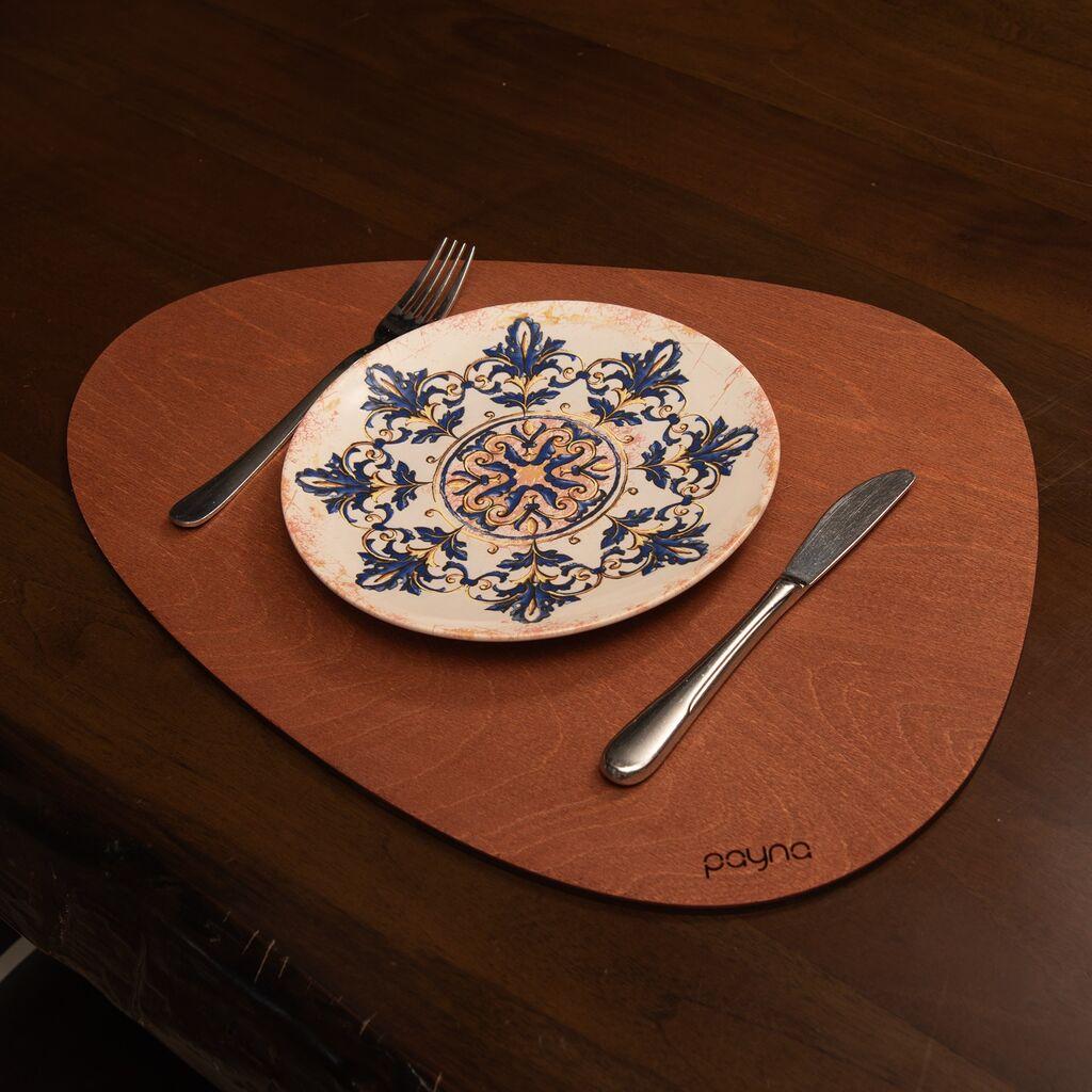 Комплет подметачи за јадење Хермија Круша, 33x45 см, дрвен, 6 парчиња, костен