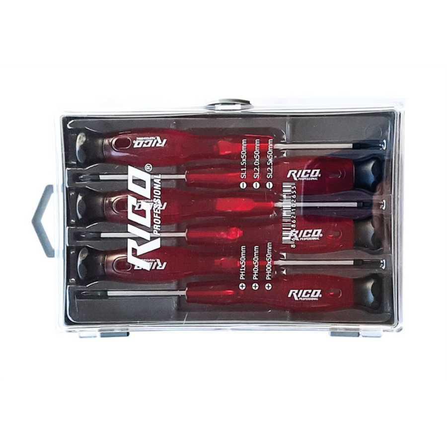 RICO Комплет шрафцигери Precision Craft 6 парчиња 50мм