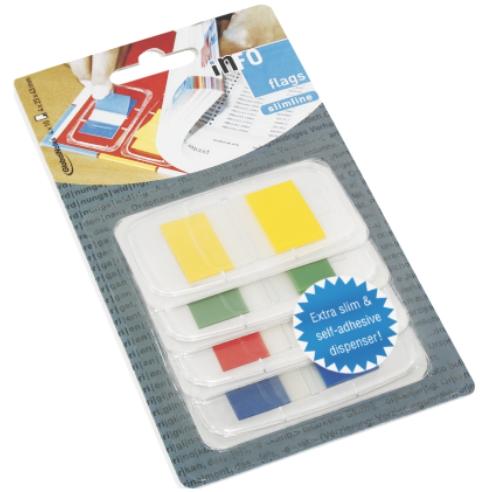 GLOBAL NOTES Мемо индекс блистер, 4*25*43Мм, 4 Бои, 7728-82, Интензивна Боја