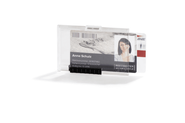 DURABLE Беџ футрола, Тврда пвц, За 2 картички, Со механизам за туркање, 892119