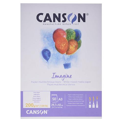 CANSON Блок, За Скицирање, А3, 200 гр, 50 Листа , IMAGINE , 200006007