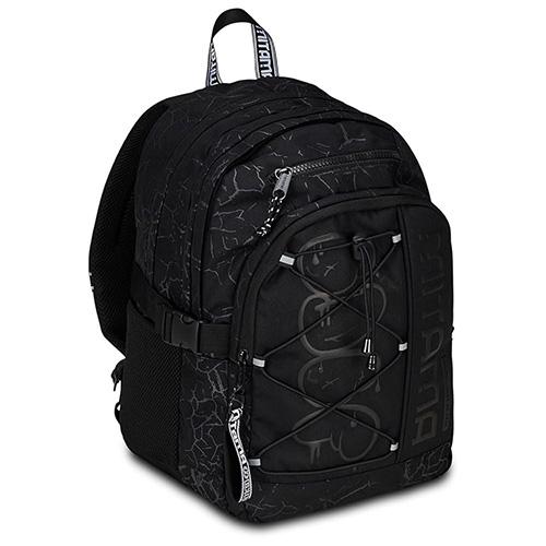 MITAMA Ранец, 3 Прегради, Black Cracks, BDBF, 64423, 32*43*22цм, Црна