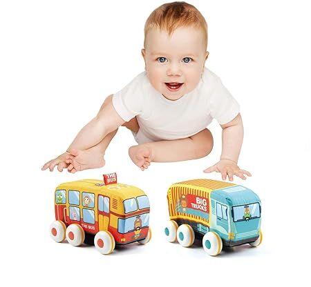 Huanger  Сет од 2 меки возила со механизам на повлекување HE0242