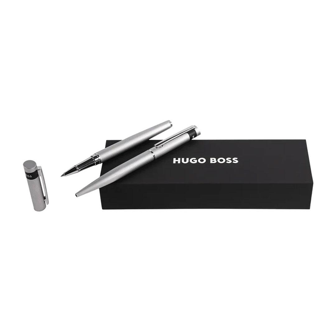 Hugo Boss Set Ballpoint and Rollerball Pen Loop Diamond HPBR367B, сребрена