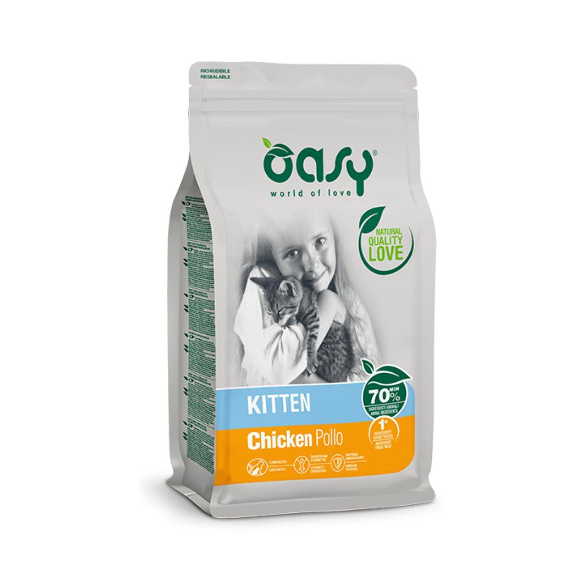 Oasy Монопотеинска Храна Со Пилешко За Мали Мачиња