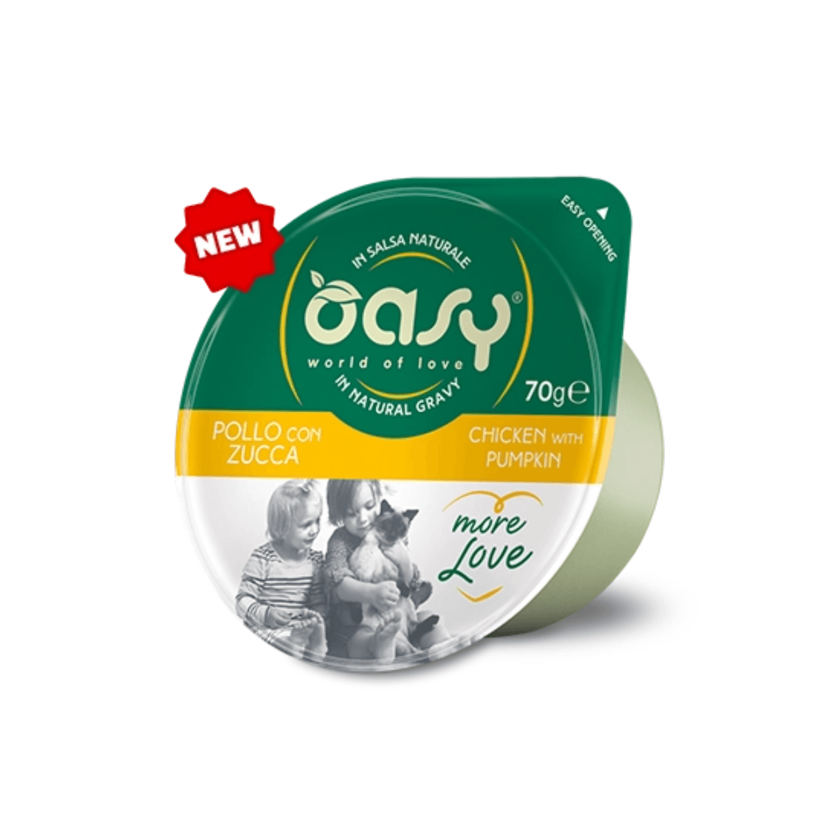 Oasy More Love Влажна Храна За Мачка Со Парчиња Пилешко И Тиква