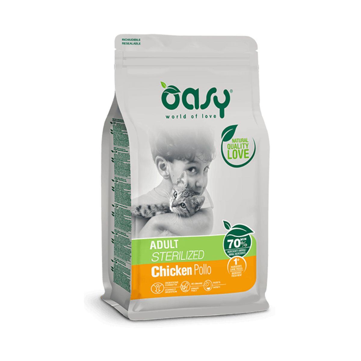 Oasy Монопотеинска Храна Со Пилешко За Возрасна Стерилизирана Мачка