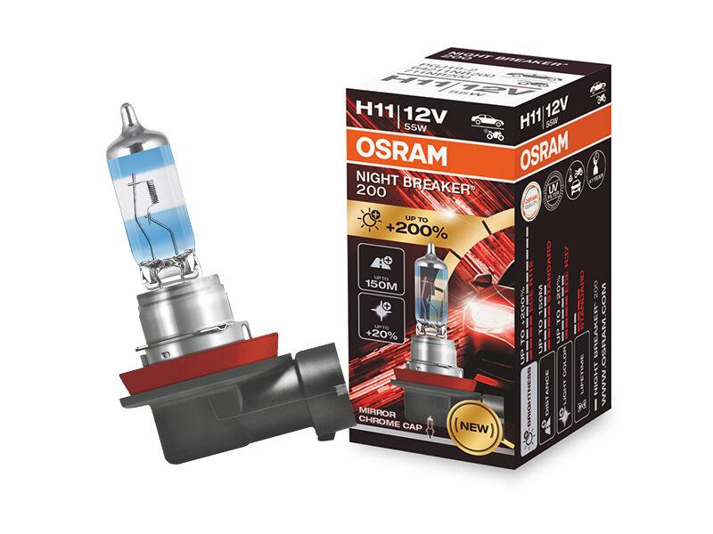 OSRAM Халогенска сијалица H11 Night Braker 200 12V, 55W, PGJ19-2, 3600K, 1350lm