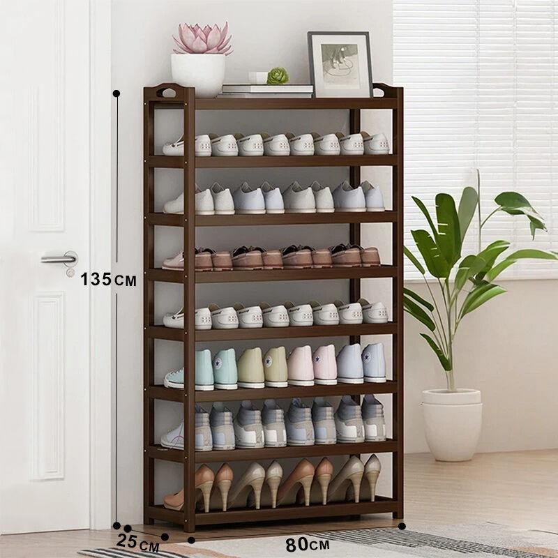 Home idea Сталажа за Обувки на 8 Нивоа Темно кафеава-Бамбус