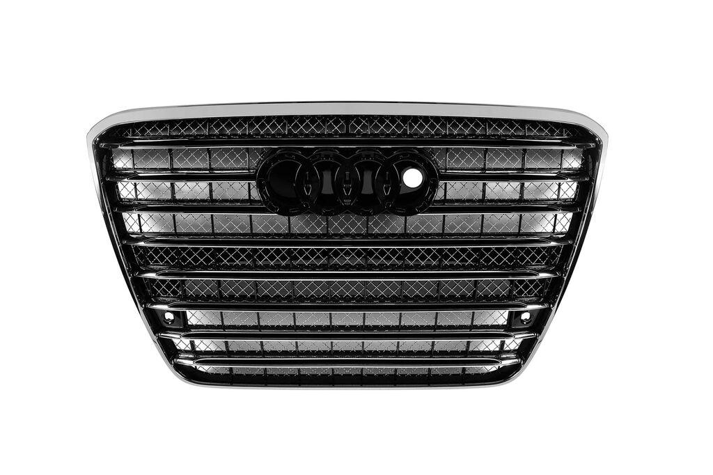 AUTOLUX Хром/црна решетка тип W12 за Audi A8 2011-2014 со отвор за ноќно гледање, со PDC