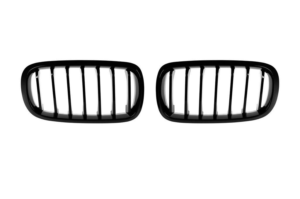 AUTOLUX Бубрези со единични ребра црн лак за BMW X5 F15 2013-2018, X6 F16 2014-2019