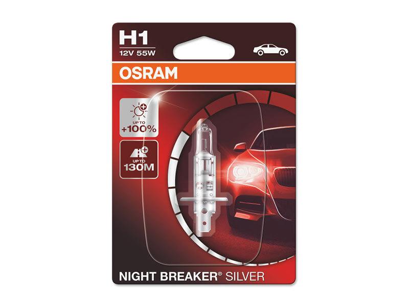 OSRAM Халогенска сијалица Osram H1 Night Breaker Silver 12V, 55W, P14.5s, 1550lm, 1 бр. во блистер