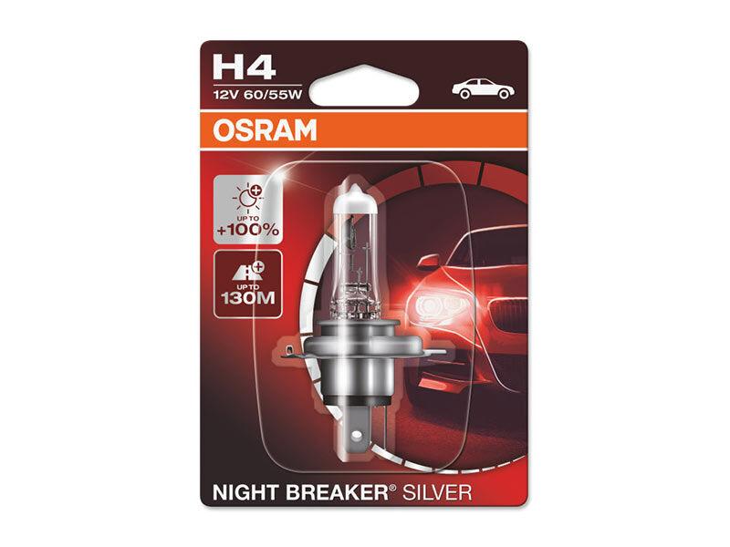 OSRAM Халогенска сијалица Osram H4 Night Breaker Silver 12V, 60/55W, P43t, 1650/1000lm, 1 бр. во блистер