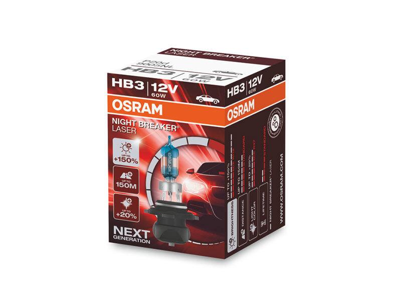 OSRAM Халогенска сијалица Osram HB3/9005 Night Breaker Laser +150% 12V, 60W, P20d, 1700lm, 1 бр. во кутија