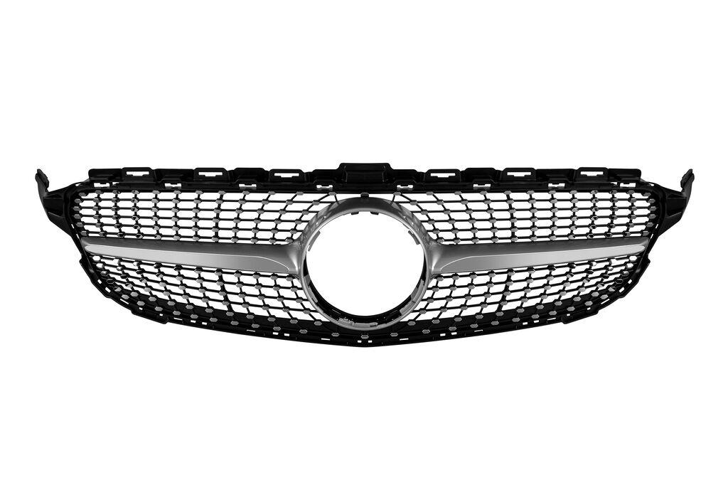 AUTOLUX Хром/сива дијамантна  решетка за Mercedes C класа W205 седан, S205 караван, C205 купе 2014-2018