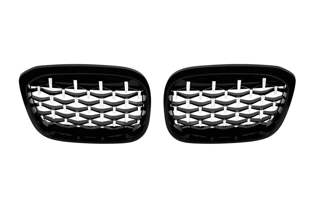 AUTOLUX Хром/црни  дијамантни  бубрезиза BMW X3 G01, X4 G02 2019-2021