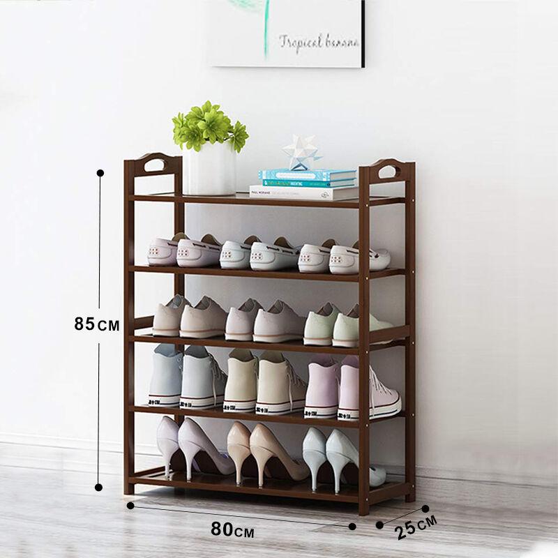 Home idea Сталажа за Обувки на 5 Нивоа Темно кафеава-Бамбус