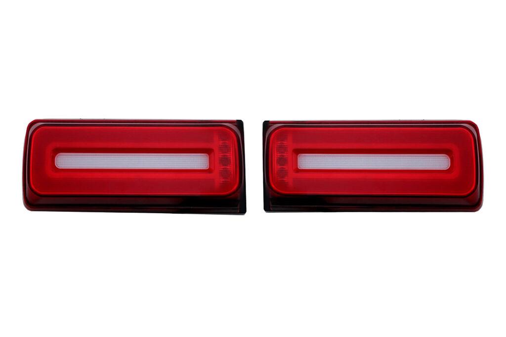AUTOLUX Комплет тунинг LED штопови W464 дизајн за Mercedes G класа W463 1989-2018 червено/бела основа, лев и десен
