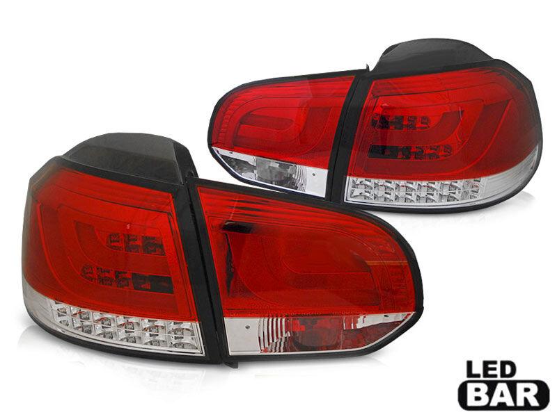 AUTOLUX Комплет LED штопови за VW Golf 6 2008-2012, црвено и бела основа