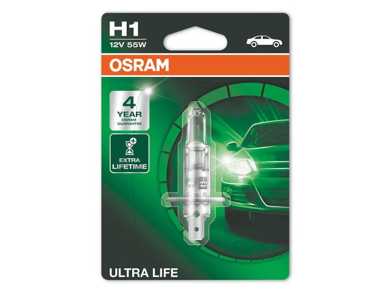OSRAM Халогенска сијалица Osram H1 UltraLife 12V, 55W, P14.5s, 1 бр.