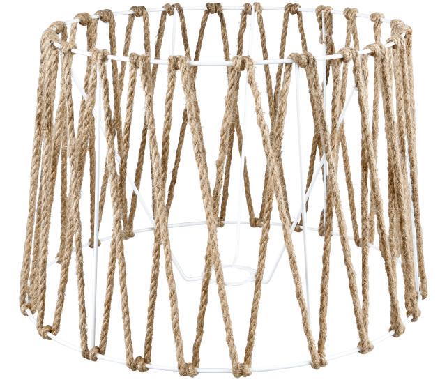 Alfa Electric Украсен цилиндар за подна светилка плетен бел