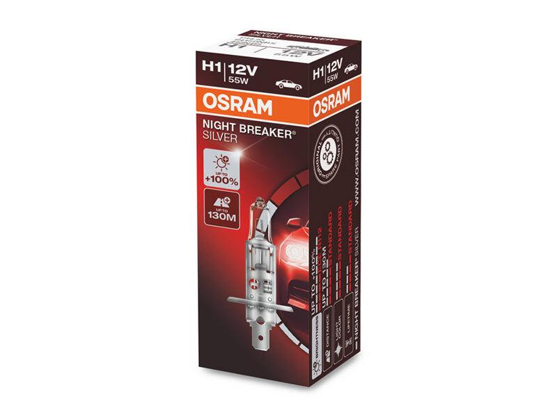 OSRAM Халогенска сијалица Osram H1 Night Breaker Silver 12V, 55W, P14.5s, 1550lm, 1 бр. во кутија