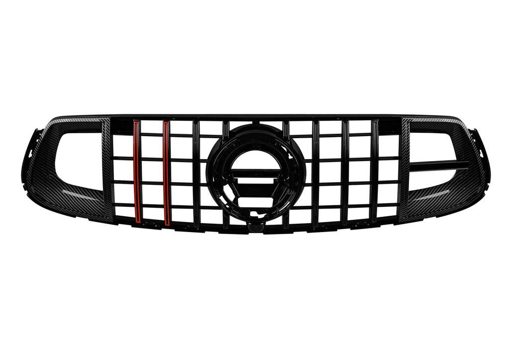 AUTOLUX Црн лак решетка тип Brabus со црвени линии за Mercedes GLC X253, GLC Coupe C253 2020-2022