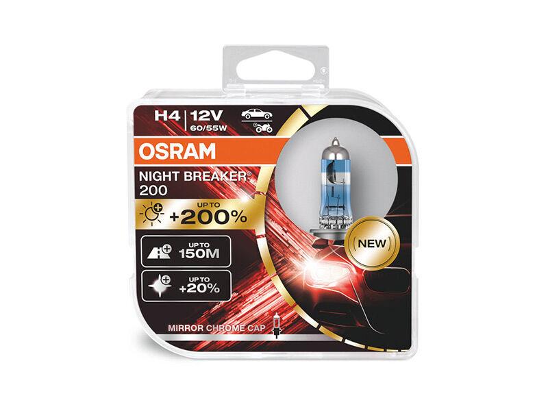 OSRAM Халогенска сијалица Osram H4 Night Breaker Laser +150% 12V, 60/55W, P14.5s, 1650/1000lm, 1 бр. во кутија