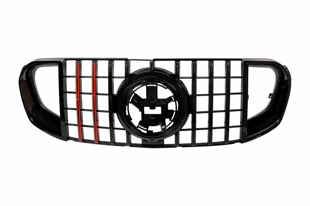 AUTOLUX Црн лак решетка тип Brabus со црвени линии за Mercedes GLS X167 2020-2023