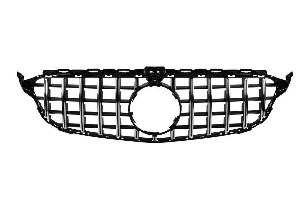 AUTOLUX Хром/црна решетка тип GT-R за Mercedes C класа W205 седан, S205 караван, C205 купе 2014-2018