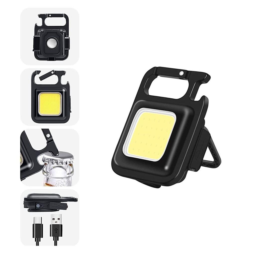Alfa Electric Мултифункционална метална светилка со полнење COB LED KEYCHAIN LIGHT