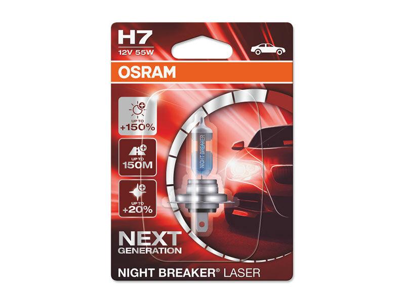 OSRAM Халогенска сијалица Osram H7 Night Breaker Laser +150% 12V, 55W, PX26D, 1500lm, 1 бр. во блистер
