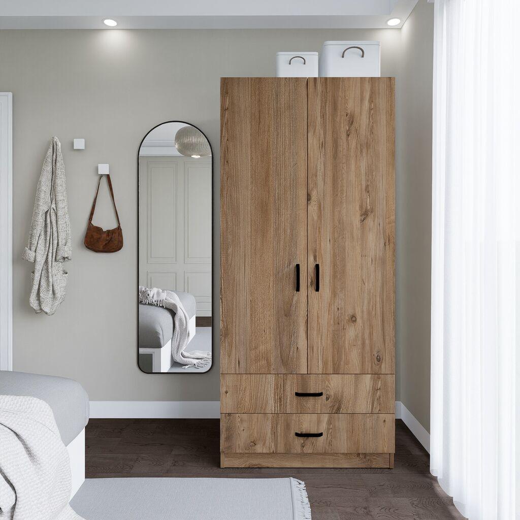 Гардеробер Ханах Хоум Јаман 1600-044, 80x182x47 см, кафеава