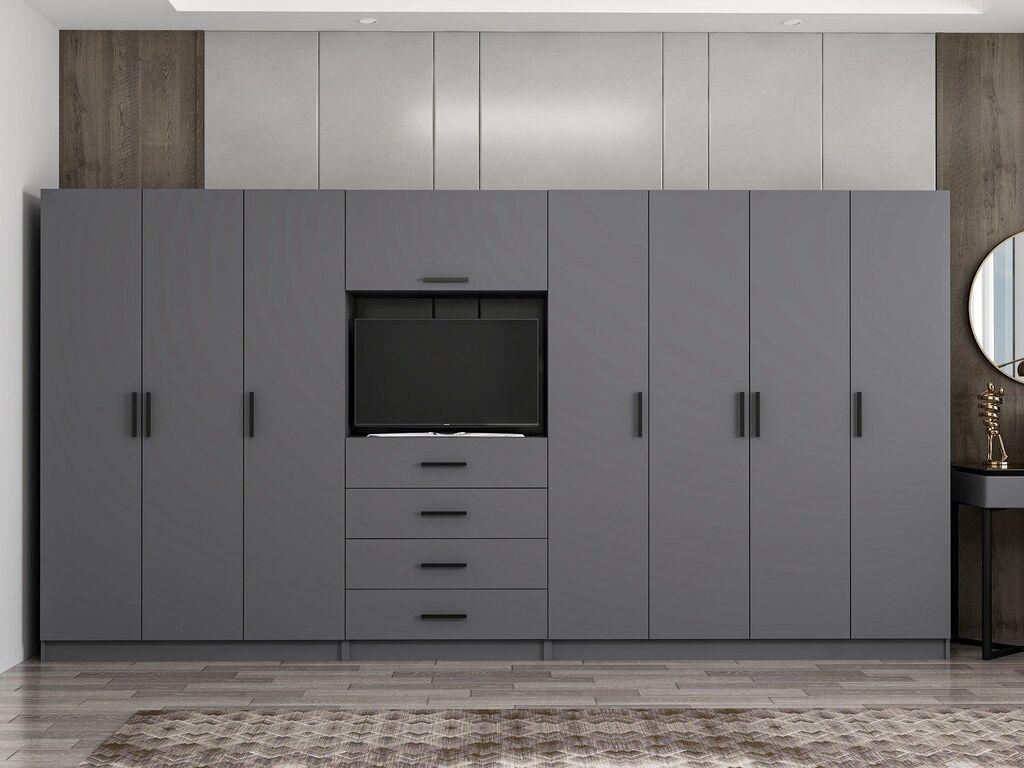 Гардеробер Хана Хоум Минар Кале-7831, 405x210x52 см, Антрацит