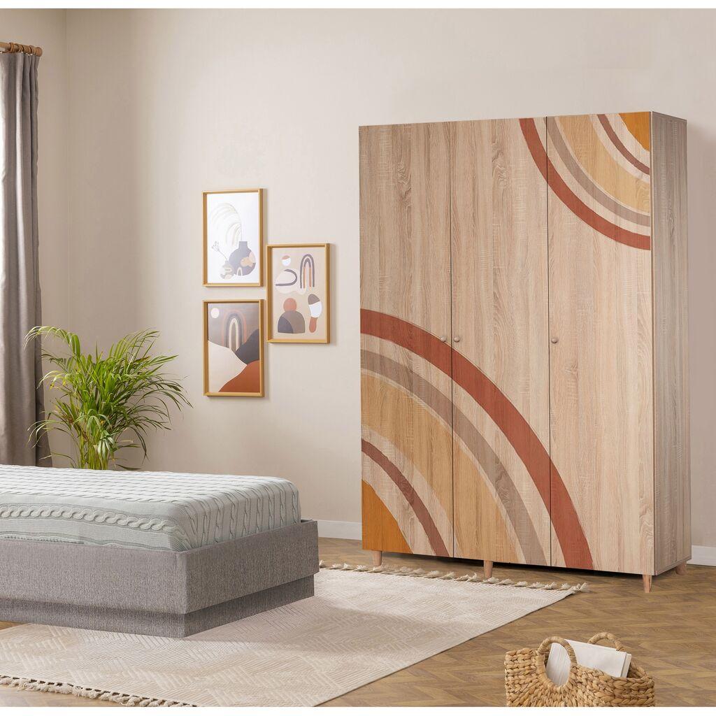 Гардеробер Hanah Home Lena 3-978, 135x192x52 см, шарена