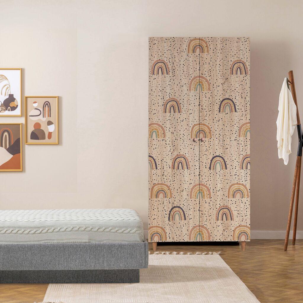 Hanah Home гардероба Lidya 2-912, 90x192x52 cm, Шарена