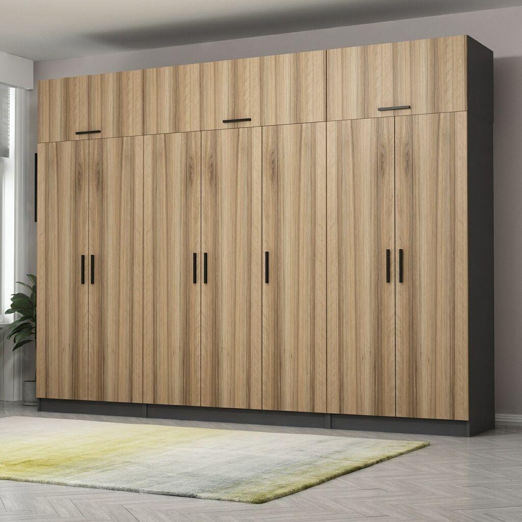 Гардеробер Hanah Home Kale-5268, 315x255x52 см, Антрацит