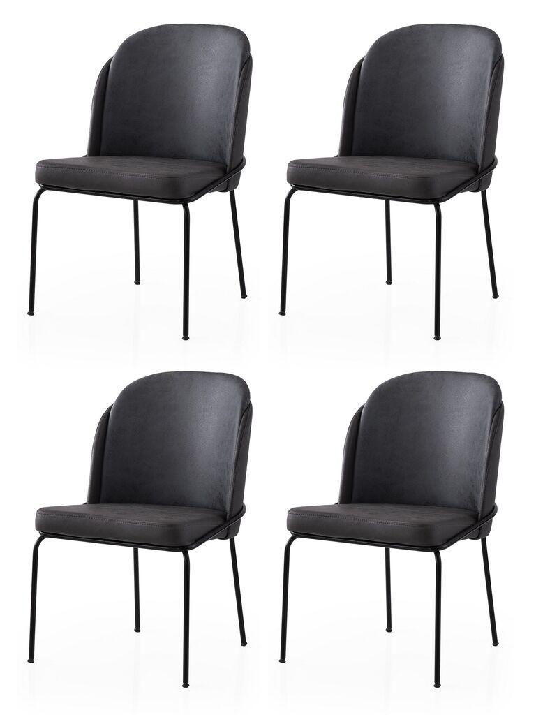 Hanah Home Комплет трпезариски столчиња Dore 168 V4, 4 парчиња, темно сива боја