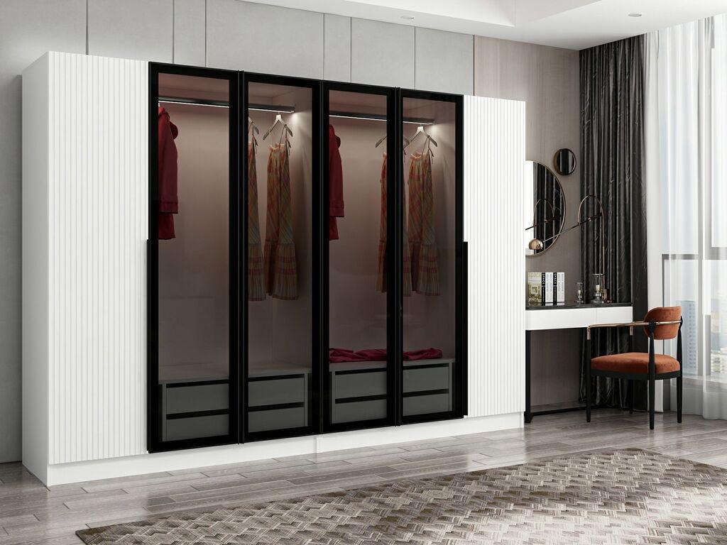 Гардеробер Hanah Home Kale Plus-7813, 270x210x52 см, црно-бела