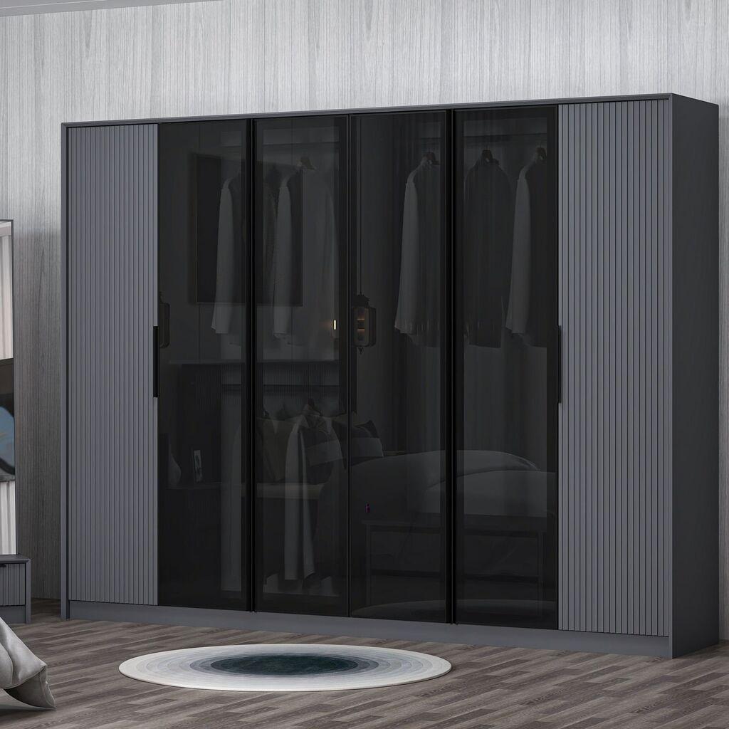 Гардеробер Hanah Home Kate Luxe-4806, 274x210x52 см, Антрацит