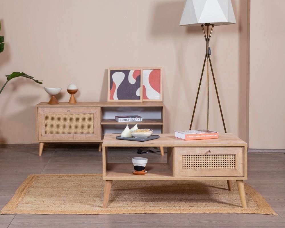 Маса Hanah Home Club Calvin, 55x100x45 см, беж