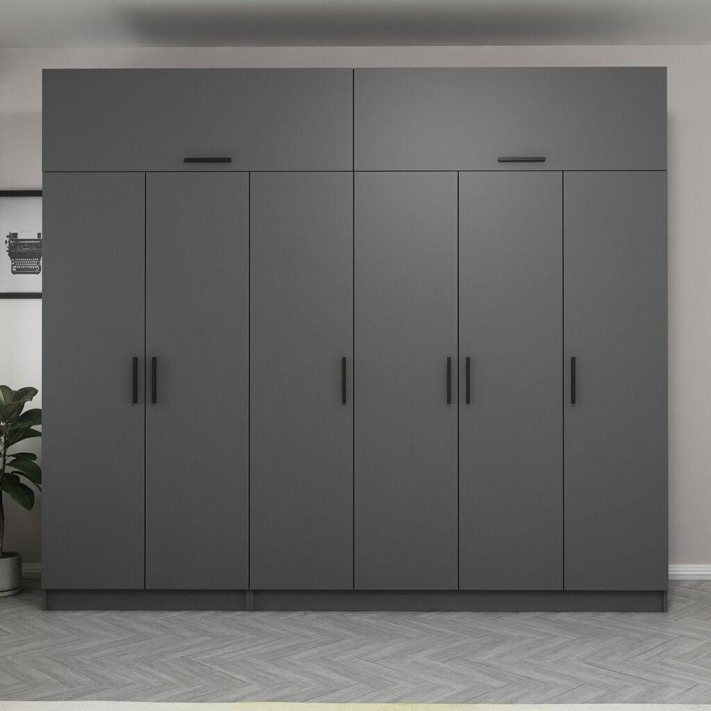 Гардеробер Hanah Home Kale-5266, 270x255x52 см, Антрацит