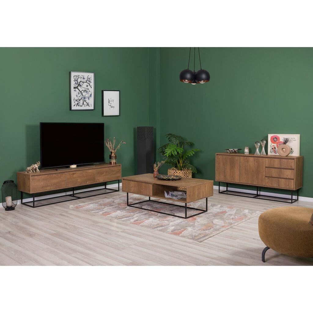 Комплет мебел за дневна соба Hanah Home Laxus 19, боја на орев