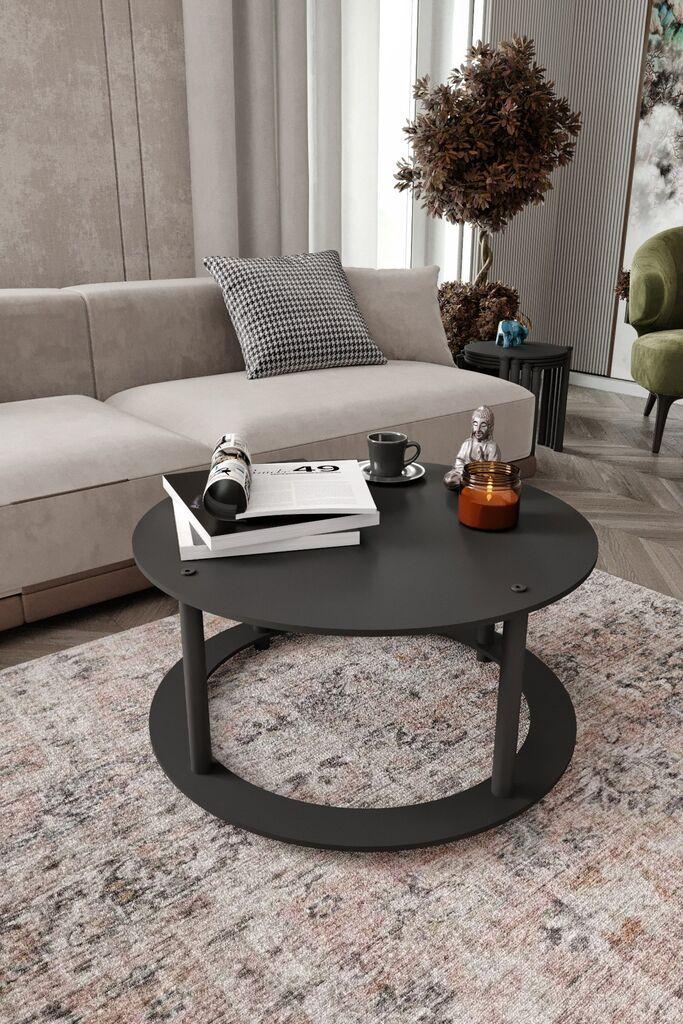 Тркалезна маса Hanah Home Club, 70x38x70 см, црна